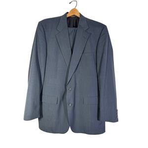 Men's 48L Vintage Blue Hunter Haig Suit Jacket and Pants Union Made in USA
